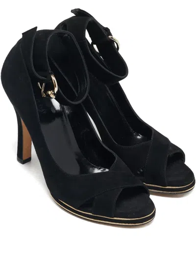 Pre-owned Gucci 2024 100mm Wedge Sandals In Black