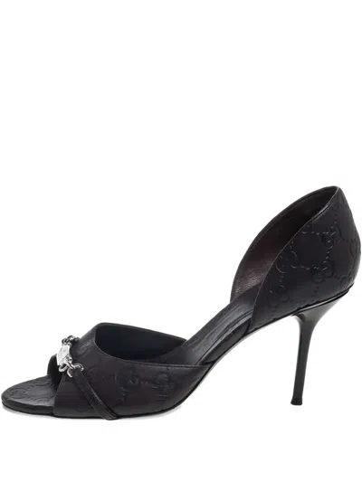 Pre-owned Gucci 2024 85mm Leather Pumps In Brown