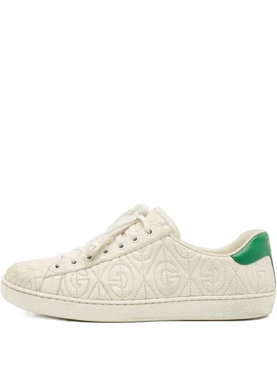 Pre-owned Gucci 2024 Ace Rhombus Sneakers In White