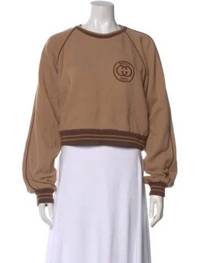Pre-owned Gucci 2024 Crew Neck Sweatshirt In Brown
