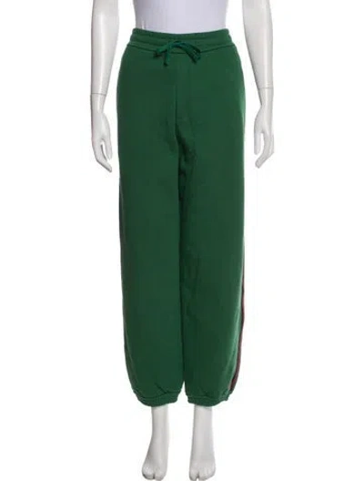 Pre-owned Gucci 2024 Embroidered Accent Sweatpants W/ Tags In Green