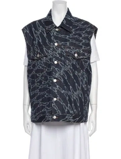 Pre-owned Gucci 2024 Gg Logo Vest W/ Tags In Blue