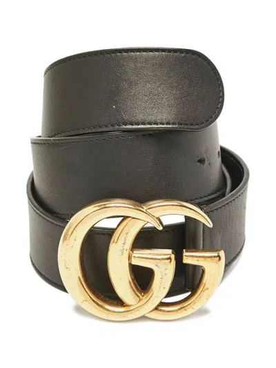 Pre-owned Gucci 2024 Gg Marmont Belt In Black