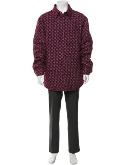Pre-owned Gucci 2024 Gg Signature Jacket In Burgundy