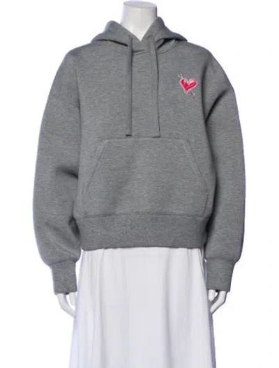 Pre-owned Gucci 2024 Graphic Print Hoodie In Gray