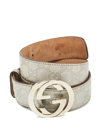Pre-owned Gucci 2024 Ssima Belt In Silver