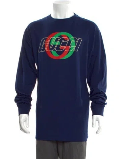 Pre-owned Gucci 2024 Interlocking G Logo Sweatshirt In Blue