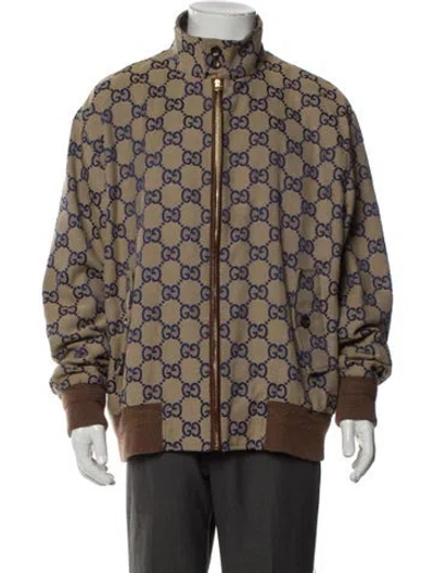 Pre-owned Gucci 2024 Jumbo Gg Windbreaker In Brown