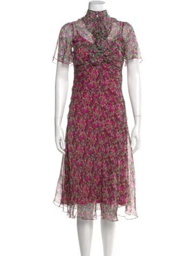 Pre-owned Gucci 2024 Midi Length Dress In Purple