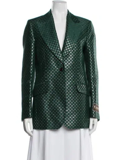 Pre-owned Gucci 2024 Patterned Blazer W/ Tags In Green