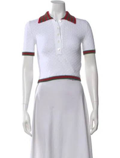 Pre-owned Gucci 2024 Short Sleeve Polo In White