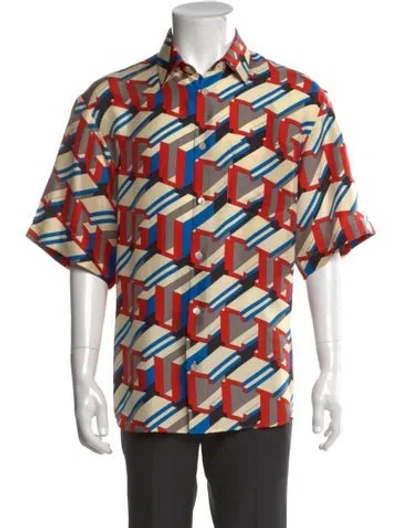 Pre-owned Gucci 2024 Silk Printed Shirt In Neutral