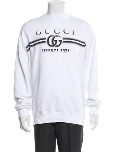 Pre-owned Gucci 2024 Web Accent Sweatshirt In White