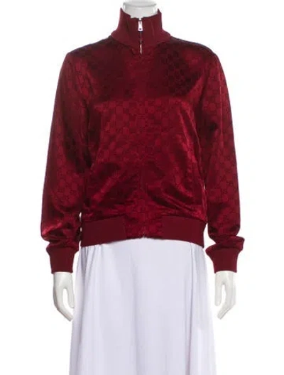 Pre-owned Gucci 2024-2025 Printed Bomber Jacket W/ Tags In Burgundy