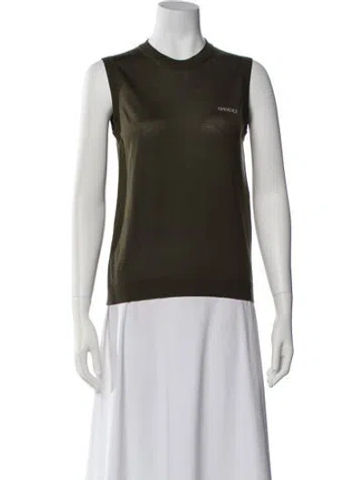 Pre-owned Gucci 2025 Cashmere Sweater In Green