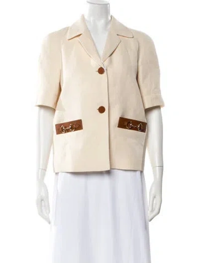 Pre-owned Gucci 2025 Linen Blazer W/ Tags In Neutral