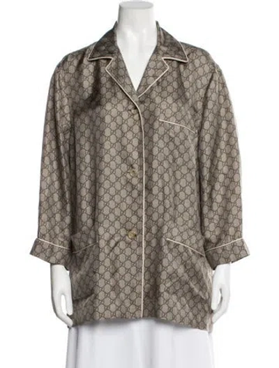 Pre-owned Gucci 2025 Silk Pajamas In Neutrals