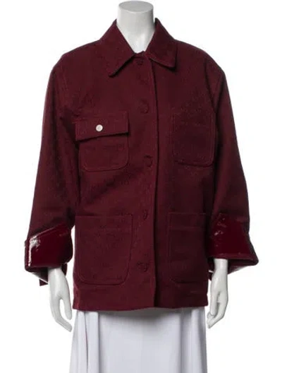 Pre-owned Gucci 2025 Utility Jacket In Burgundy