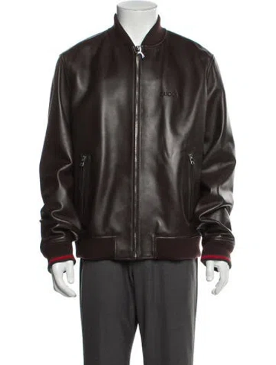 Pre-owned Gucci 2025 Web Accent Bomber Jacket W/ Tags In Brown