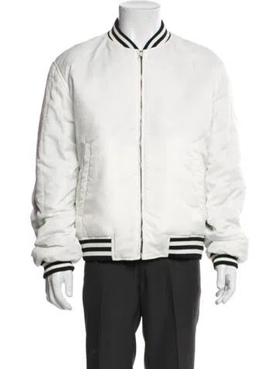 Pre-owned Gucci 2025-2026 Gg Logo Bomber Jacket In Neutral