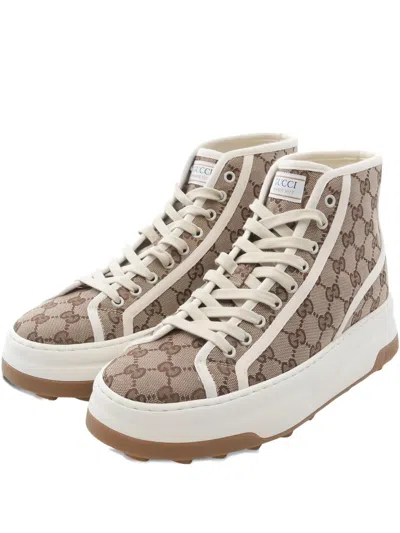 Pre-owned Gucci 20s Hi-top Sneakers In Brown