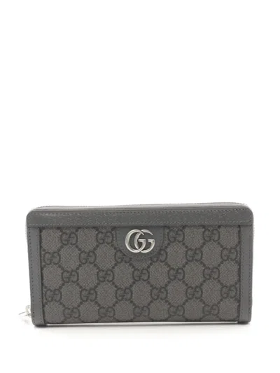 Pre-owned Gucci 20s Ophidia Long Wallet In Grey