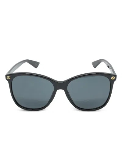 Pre-owned Gucci 20s Round-shape Sunglasses In Black