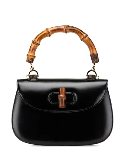 Pre-owned Gucci 20th Century Calfskin Bamboo Night Satchel