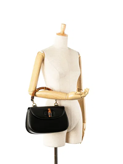 Pre-owned Gucci 20th Century Calfskin Bamboo Night Satchel