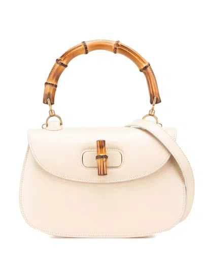 Pre-owned Gucci 20th Century Calfskin Bamboo Night Satchel