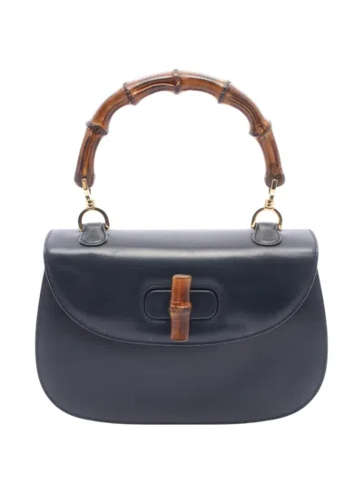 Pre-owned Gucci 20th Century Calfskin Bamboo Night Satchel