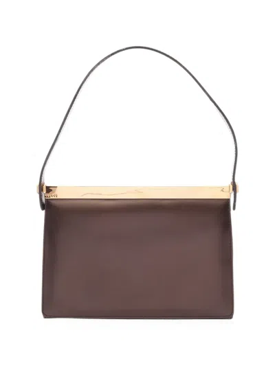 Pre-owned Gucci 20th Century Calfskin Handbag In Brown