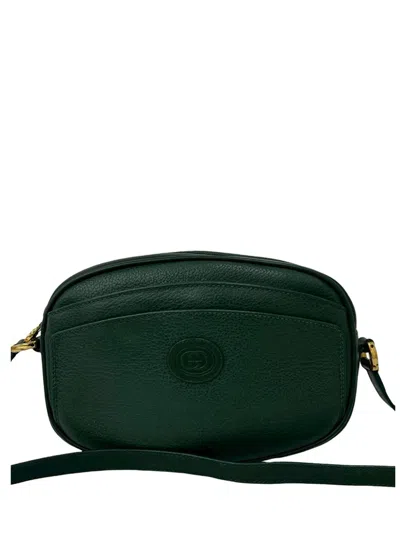 Pre-owned Gucci 20th Century Calfskin Interlocking G Crossbody Bag In Green