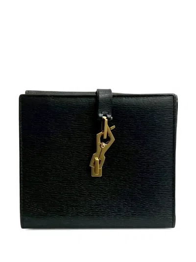 Pre-owned Gucci 20th Century Calfskin Jackie Bifold Wallet Small Wallets In Black