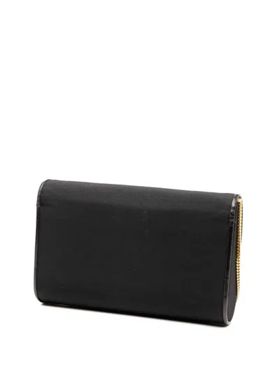 Pre-owned Gucci 20th Century Canvas Interlocking G Chain Shoulder Bag In Black