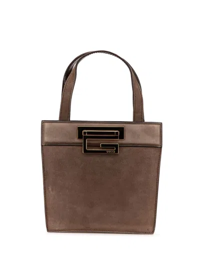 Pre-owned Gucci 20th Century G Suede Handbag