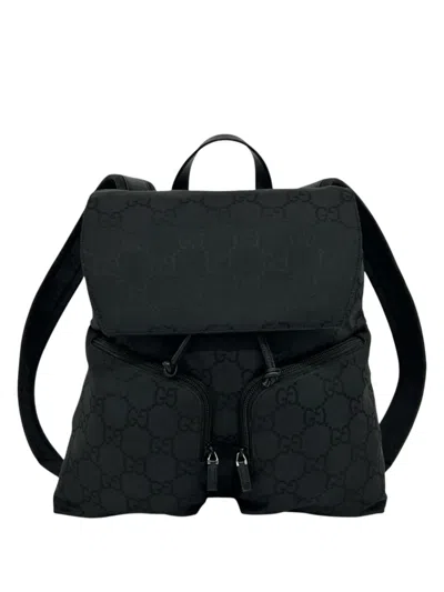Pre-owned Gucci 20th Century Gg Canvas Backpack In Black