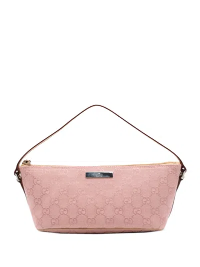 Pre-owned Gucci 20th Century Gg Canvas Boat Shoulder Bag In Pink