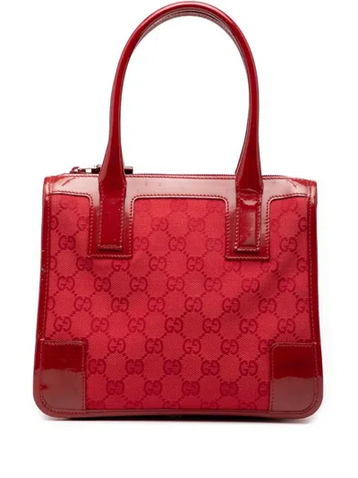 Pre-owned Gucci 20th Century Gg Canvas Handbag In Red