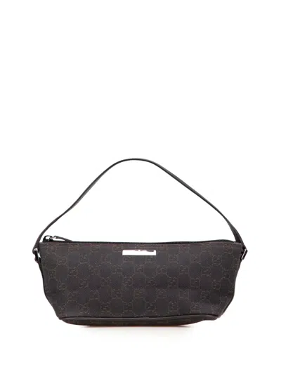 Pre-owned Gucci 20th Century Gg Denim Boat Shoulder Bag