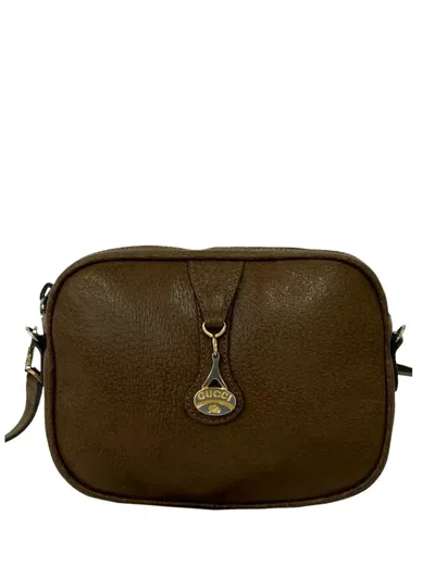 Pre-owned Gucci 20th Century Gg Plus Leather Crossbody Bag In Brown