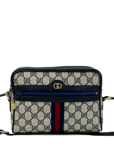 Pre-owned Gucci 20th Century Gg Supreme Crossbody Bag In Gray