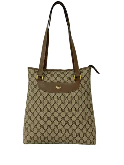 Pre-owned Gucci 20th Century Gg Supreme Tote Bag In Neutrals