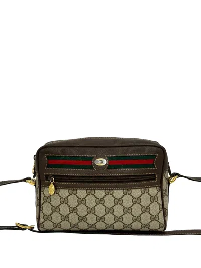 Pre-owned Gucci 20th Century Gg Supreme Web Crossbody Bag In Neutral