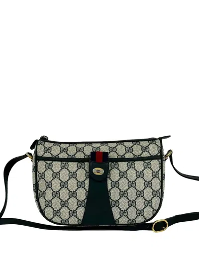 Pre-owned Gucci 20th Century Gg Supreme Web Crossbody Bag In Neutral