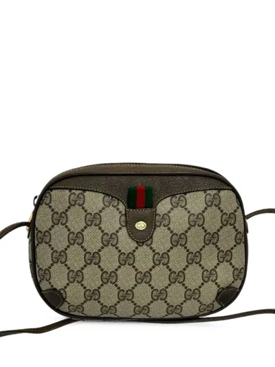 Pre-owned Gucci 20th Century Gg Supreme Web Sherry Shoulder Bag In Neutrals