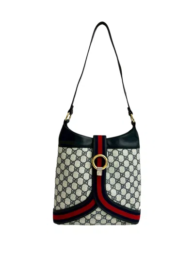 Pre-owned Gucci 20th Century Gg Supreme Web Shoulder Bag In Gray