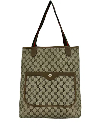 Pre-owned Gucci 20th Century Gg Supreme Web Tote Bag