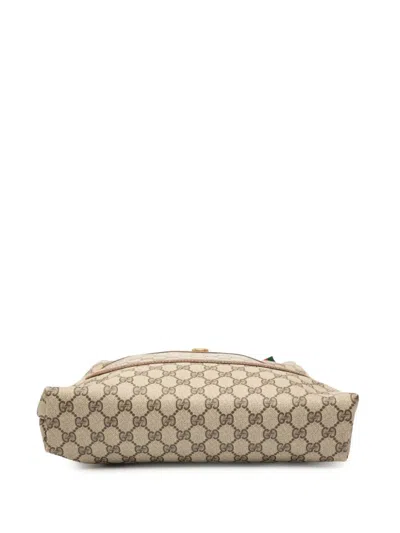 Pre-owned Gucci 20th Century Gg Supreme Web Tote Bag In Brown