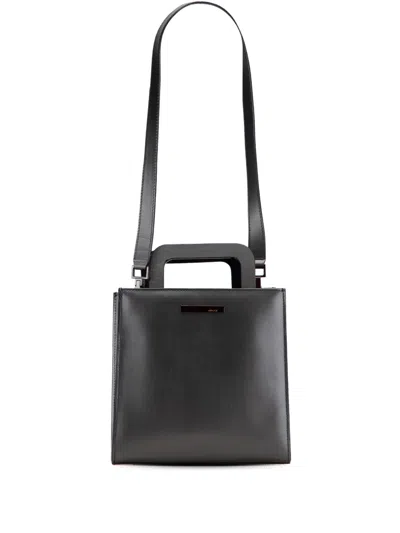 Pre-owned Gucci 20th Century Leather Convertible Tote Satchel In Black